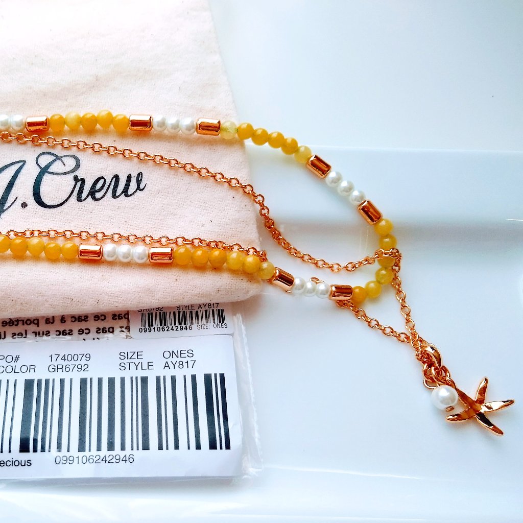 JCrew Sea Breeze Layered Necklace Lemon 30$